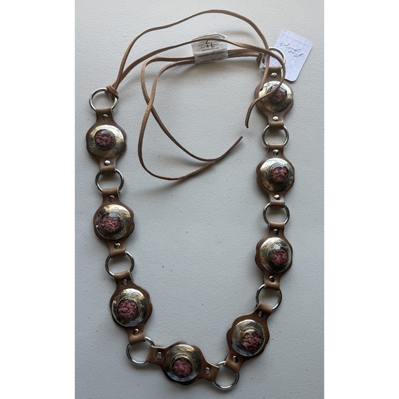 Free People Accessories - NWT Free People Calypso Stone Wrap Belt Tiger's Eye Brown Leather Western Boho